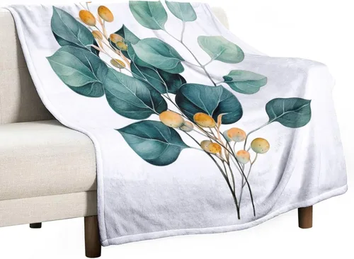 Miniatura 52 de Manta de vellón con estampado botánico de flores de terracota y primavera, manta de franela para el hogar, cama, sofá para niños y adultos, 70 x 80