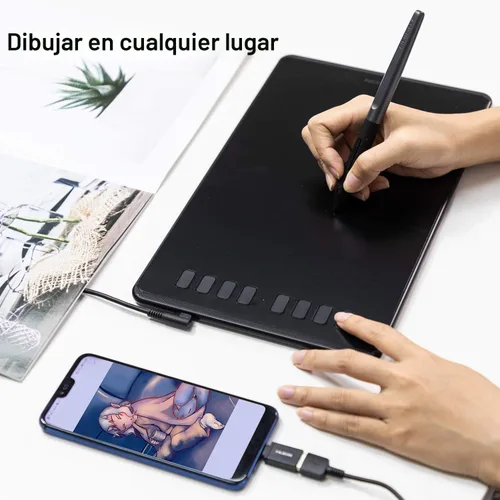 Miniatura 7 de HUION Inspiroy H950P - Tableta de dibujo digital de 8 x 5 pulgadas con lápiz sin batería, 8192 presión de bolígrafo, inclinación, 8 teclas de acceso
