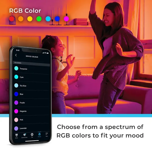 Miniatura 5 de GLOBE Electric 50589 Bombilla LED inteligente A19 que cambia de color, WiFi de 2.4 GHz, equivalente a 60 W, 800 lúmenes, funciona solo con Alexa, 1