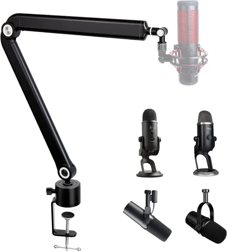 Miniatura 8 de Pantalla antiviento de micrófono Filtro Pop Compatible con HyperX QuadCast - Cubierta de espuma para micrófono con pantalla antiviento peluda