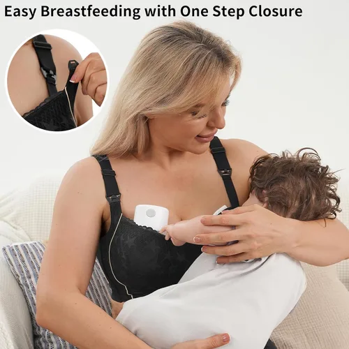 Miniatura 5 de Lace Plus Size Nursing Bras for Breastfeeding, Full Coverage Maternity Bra for Pregnancy, Soft Breastfeeding Bra