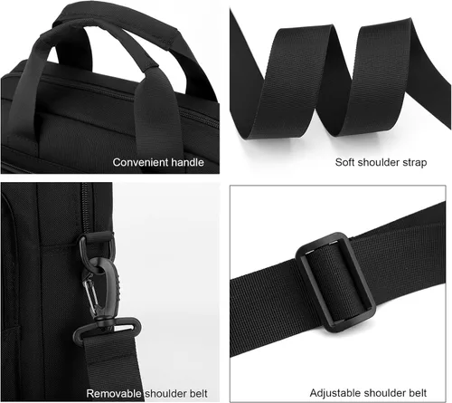 Miniatura 4 de natyrlpog Maletín para laptop de 15.6 pulgadas para hombres y mujeres, impermeable, de nailon, ligero, para el hombro, para negocios, oficina