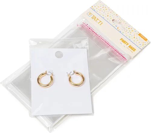 Miniatura 8 de TATTI Paquete de 100 bolsas de celofán grandes de plástico transparente de 12 x 16 pulgadas con lazos giratorios de 4 pulgadas, bolsas de plástico