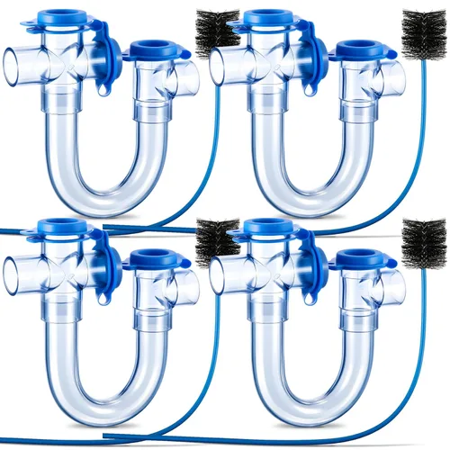 Miniatura 12 de 1 Pack 3/4 Inch Standard Condensate Trap with Cleaning Brush, PVC U Trap for HVAC Systems, Air Conditioner, Effectively Drains Condensate (Clear)
