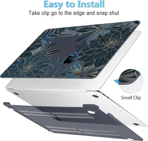 Miniatura 3 de Mektron Funda para MacBook Air de 13 pulgadas M1 A2337 A2179 A1932, carcasa dura 2018-2021 Air de 13 pulgadas con Touch ID, diseño exclusivo