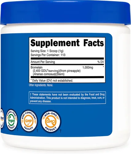Miniatura 5 de Nutricost Polvo de Bromelaína 4 OZ - Sin OMG, apto para vegetarianos y sin gluten
