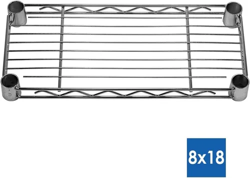 Miniatura 3 de Shelving Inc. Estantería de alambre cromado de 8 pulgadas de profundidad x 18 pulgadas de ancho x 96 pulgadas de alto con estantes de 4 niveles