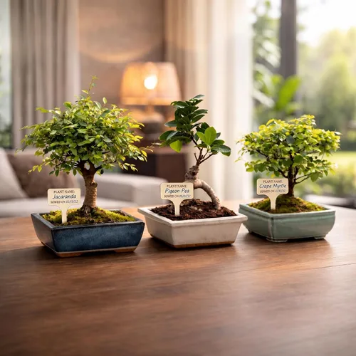 Miniatura 8 de Kit de inicio de Bonsái – Cultivo de Jacaranda Bonzai Kit completo de árbol interior para cultivar plantas con herramientas y maceta – Regalos