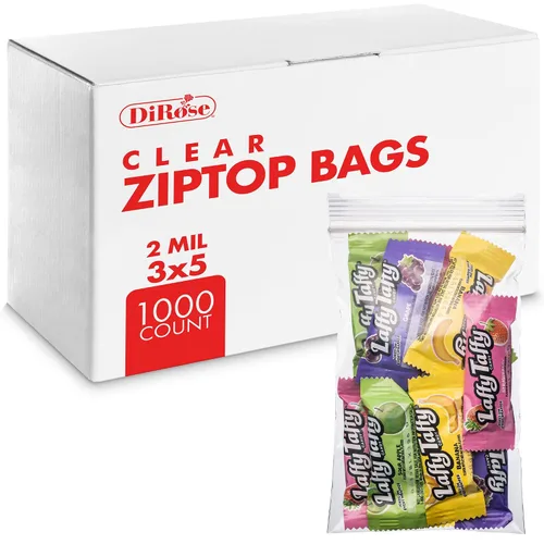 DiRose - Bolsas de plástico transparente con cierre resellables con cremallera, resistentes, gruesas, resistentes, para organizar, viajar, enviar,