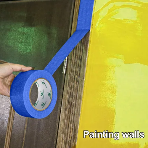 Miniatura 2 de BOMEI PACK Paquete de 4 cintas azules para pintores, 2 x 30 yardas, cinta adhesiva de pintura de primera calidad, cinta de papel de liberación