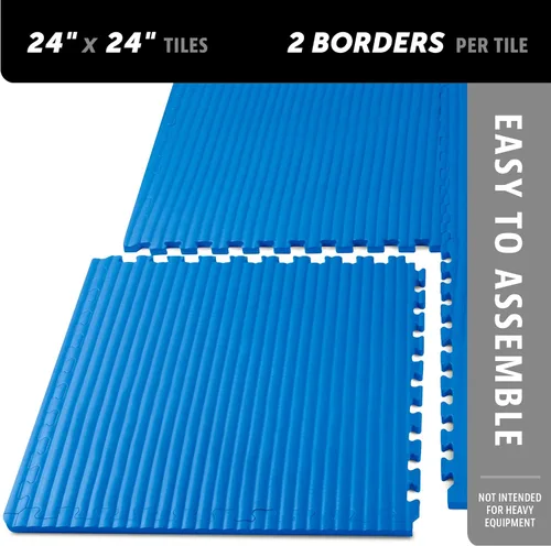 Miniatura 5 de We Sell Mats Tapete de ejercicio de espuma EVA de 1 pulgada de grosor, patrón de tatami, azulejos entrelazados para gimnasio en casa, artes