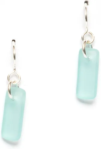 Miniatura 7 de Pendientes de cristal de mar Murmur - Pendientes de cristal de playa de alambre francés de ley para mujer de EcoSeaCo, utilizando