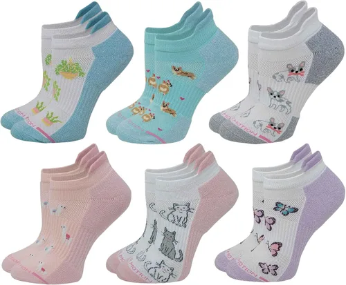 Miniatura 18 de Dr. Motion 6 pares de calcetines de compresión transpirables acolchados de corte bajo para mujer