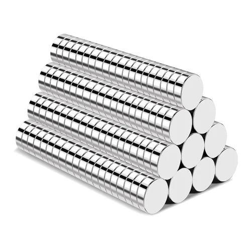 Miniatura 12 de TRYMAG 200 piezas de imanes pequeños de neodimio de 6 x 2 mm, imanes de tierras raras para pizarra, pequeños discos redondos para nevera, Plateado