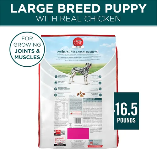 Miniatura 9 de Purina ONE - Alimento para cachorros de raza grande en seco, fórmula +Plus de raza grande, bolsa de 16.5 libras