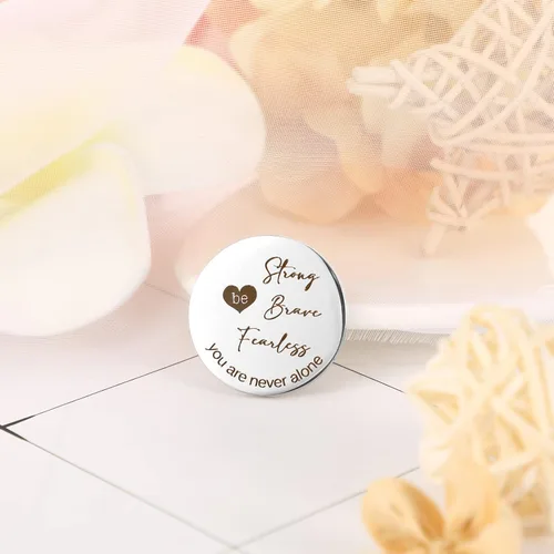 Miniatura 4 de Sureio Ficha de recuerdo de bolsillo para relaciones a larga distancia, recuerdo de acero inoxidable, regalo inspirador de doble cara con llavero
