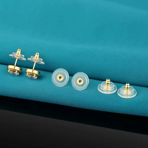 Miniatura 4 de 3 pares de respaldos de aretes, respaldos de aretes de plata de ley 925 para tachuelas, respaldos de aretes con cierre ajustables hipoalergénicos