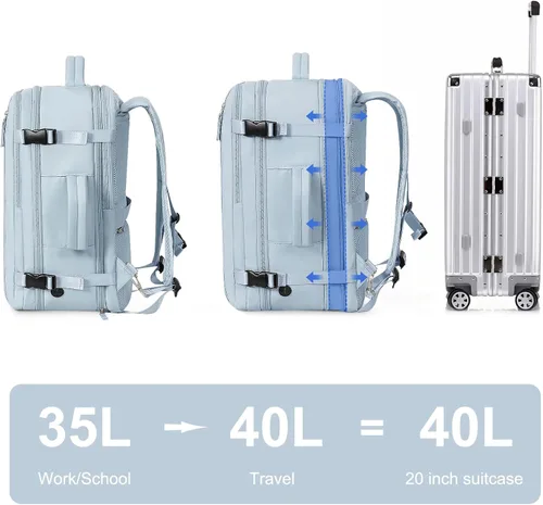 Miniatura 6 de Hanples - Mochila de viaje para mujeres y hombres, mochila grande de mano para artículos personales, mochila para laptop aprobada para vuelos TSA