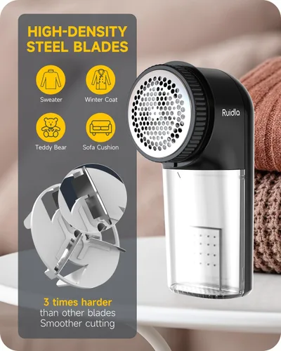 Miniatura 5 de Afeitadora de tela, removedor de pelusas, afeitadora de suéter para quitar pelusas, afeitadora de pelusa con ajuste de potencia de 2 velocidades