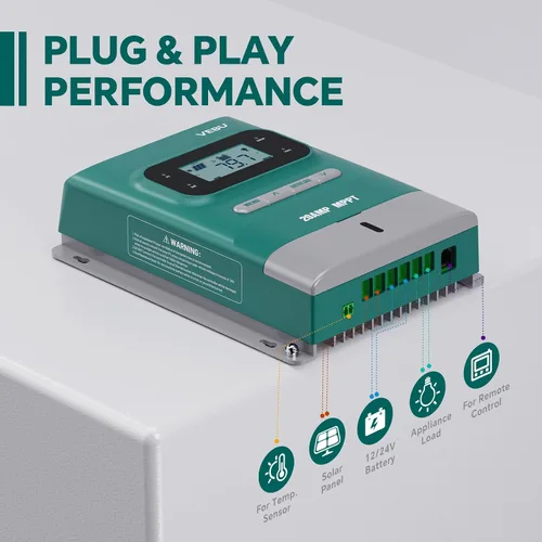 Miniatura 4 de MPPT Controlador de carga solar - Controladores de carga para paneles solares - 50V, 20 amperios, 12/24 voltios