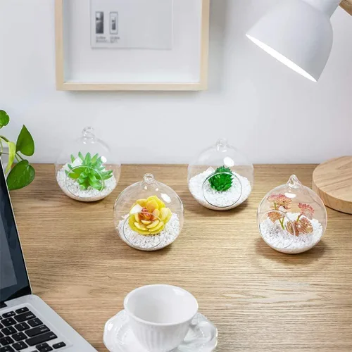 Miniatura 4 de Colgante de cristal terrario globo luz titular de vela hogar suculentas florero suspensión