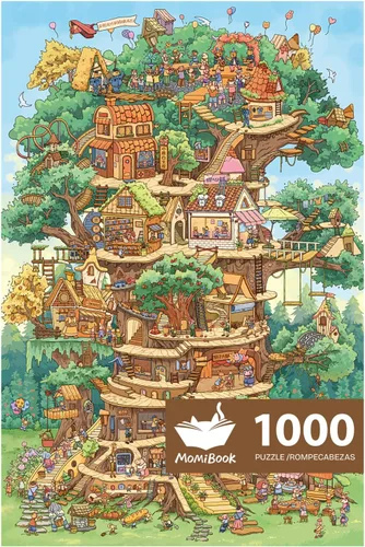 Miniatura 12 de MOMIBOOK Rompecabezas de 1000 piezas para adultos, rompecabezas de Arashiyama Sakura Tour, imagen de pintura, flor de cerezo, difícil, desafiante