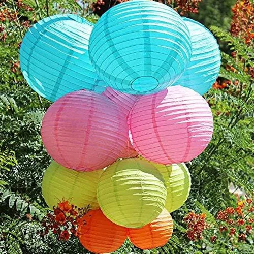 Miniatura 4 de 4 linternas de papel redondas para lámpara de papel, linternas de papel chinas, japonesas para colgar, para boda, cumpleaños, hogar, fiesta, Negro