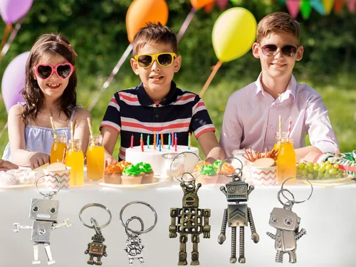 Miniatura 6 de 12 paquetes de robots de metal pequeños a granel para la escuela, regalos de fiesta de verano y premios de fin de año para estudiantes de profesores
