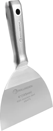 Miniatura 7 de ROLLINGDOG Herramienta de pintor 10 en 1 - Hoja de una pieza pulida en espejo de acero inoxidable y mango grabado con láser, cuchillo de masilla