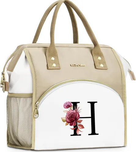 Miniatura 16 de Lonchera con inicial para mujer, lonchera térmica para niñas, lonchera grande para adultos, a prueba de fugas, para trabajo de picnic, bolsa de mano