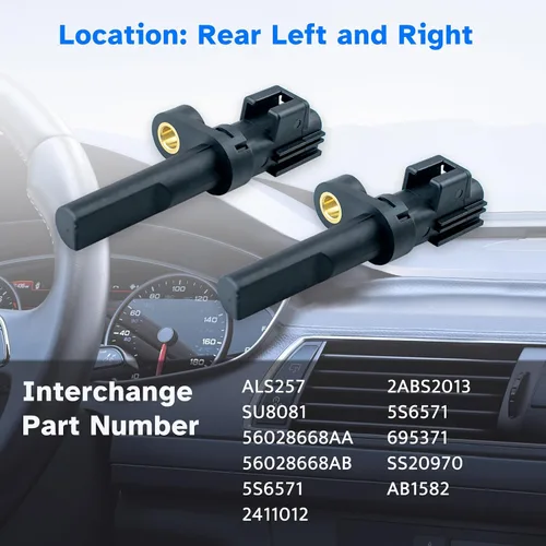 Miniatura 3 de Sensor de velocidad de rueda ABS trasero izquierdo o derecho compatible con Dodge Ram 1500 2007 2008 2009 2010 2011 2012, Dodge Durango 2004-2006