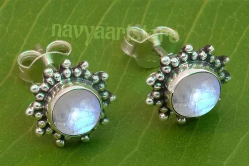 Miniatura 6 de Aretes tipo dormilona hechos a mano de plata de ley 925 para mujeres y niñas, regalos de Navidad