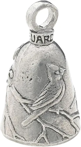 Miniatura 2 de Guardian Bell Campana de la buena suerte Cardinal con llavero y bolsa de regalo de terciopelo negro Campana de motocicleta Peltre sin plomo