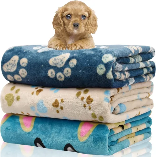 Miniatura 23 de Rezutan 1 paquete de 3 mantas para perros grandes, 41x31 pulgadas para mantas suaves y mullidas para mascotas y gatos de tamaño mediano, reversibles