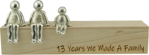 Miniatura 2 de Idea para el 13º aniversario – 13 años hicimos un adorno de metal familiar – Elige tu combinación familiar (1 niño)