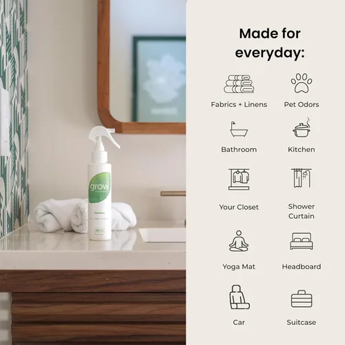 Miniatura 4 de Grow Fragrance Spray ambientador perfumado para tela y habitación, certificado no tóxico, aceites esenciales 100% a base de plantas, 5 onzas