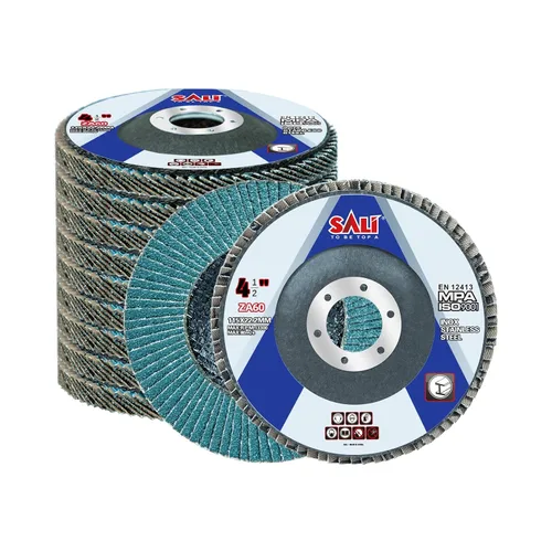 Miniatura 22 de Sali Paquete de 10 Discos de Láminas de Circonia Grano 40 de 4.5" x 7/8 Pulgadas Disco de Lijado Tipo Bisel #29 Grado Premium e Industrial Rueda