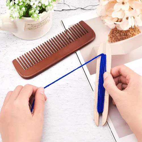 Miniatura 3 de NBEADS Kit de herramientas de tejido, incluye 1 lanzadera de telares de madera y 1 pieza de accesorios de máquina de telar de peine de madera