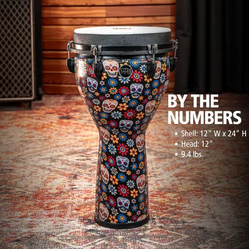 Miniatura 6 de Tambor de mano Jumbo Djembe con tono de bajo profundo, no fabricado en China, carcasa sintética y cabeza, 2 años de garantía Día de los Muertos