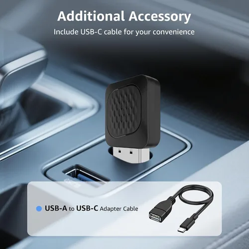 Miniatura 8 de Ayake Adaptador inalámbrico Android Auto, Edición Mini más pequeña, Convierte Android Auto con cable a inalámbrico, Adaptador Plug & Play, Diseño