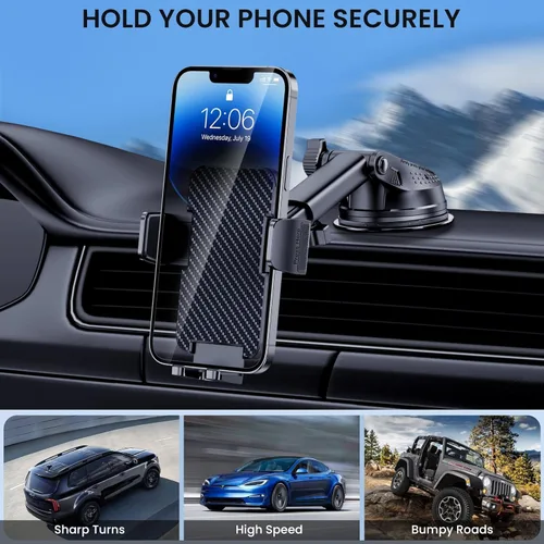 Miniatura 5 de BIVGAZA Soporte de teléfono para automóvil [succión de grado militar] Soporte universal para teléfono de automóvil [compatible con funda gruesa]