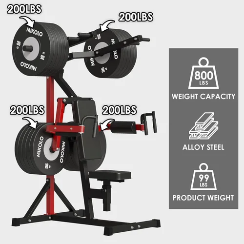 Miniatura 9 de Máquina de prensa de deltoides y hombro Mikolo, máquina de elevación lateral con asiento y respaldo ajustables, máquina de cuerpo superior