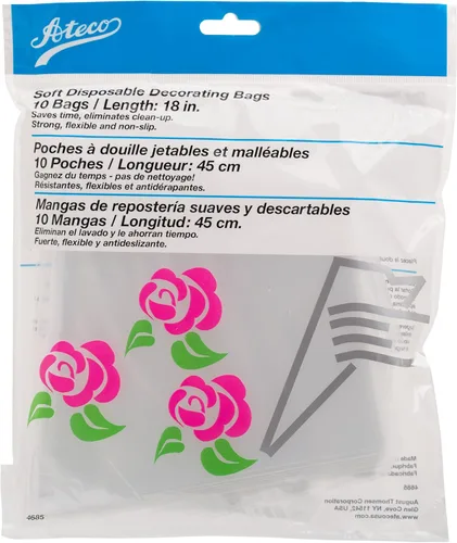 Miniatura 4 de Ateco Bolsas decorativas desechables suaves, 12 pulgadas, paquete de 50, fabricadas en Estados Unidos