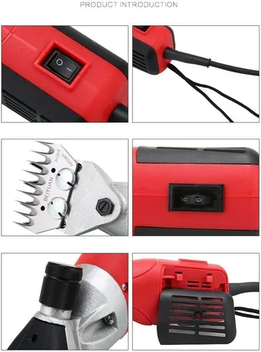Miniatura 2 de cjc Tijeras de oveja, 220 V Eléctrica Oveja Cabra Cizalla Granja Clipper Máquina Cortadora de Lana Tijera (110V 500W)