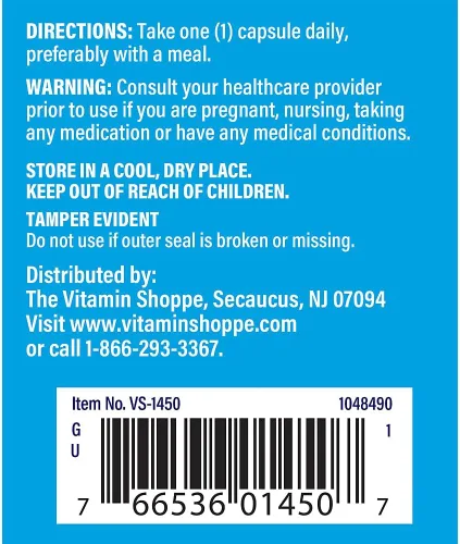 Miniatura 3 de The Vitamin Shoppe Zinc 50MG - Apoyo inmunológico, salud de la piel y protección antioxidante, mineral esencial (100 cápsulas)