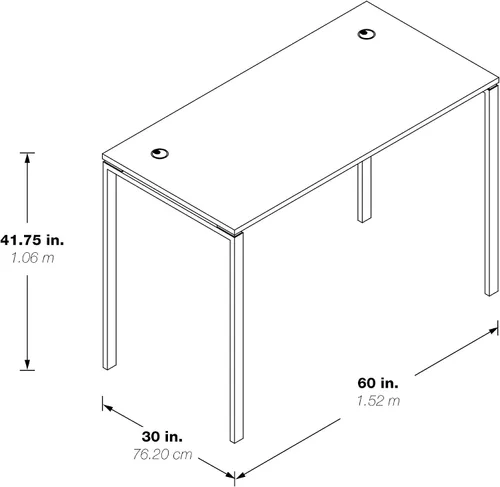 Miniatura 3 de OSP Home Furnishings Prado - Escritorio para oficina en casa, 60 pulgadas de ancho x 42 pulgadas de alto, color negro