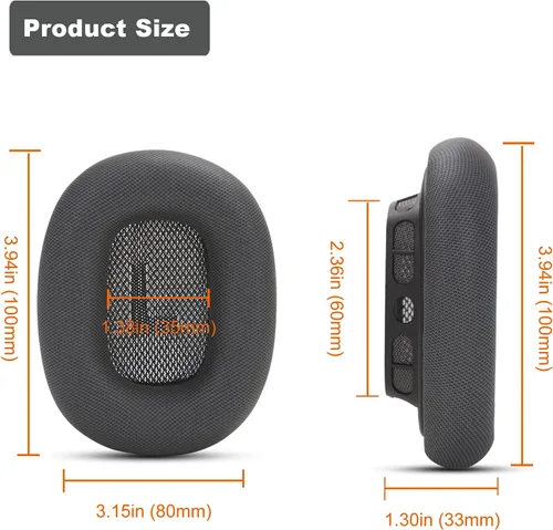 Miniatura 6 de Almohadillas de repuesto Earrock para auriculares AirPods Max, almohadillas cubiertas de piel de proteína con espuma viscoelástica y imán (Verde)