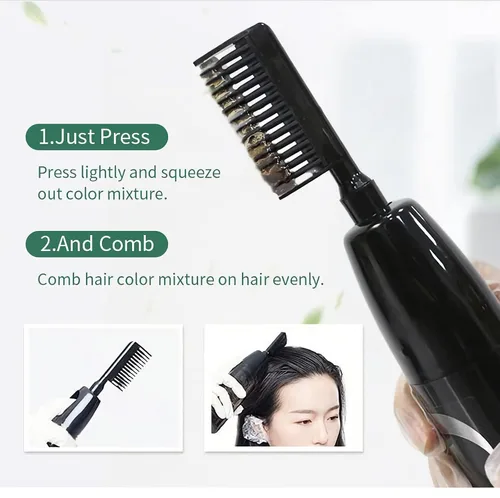 Miniatura 3 de Purple Hair Dye Shampoo Permanent YIZHONG Hair Color para el cabello 100% cobertura de canas, mujeres y hombres, fácil de teñir con peine oscuro