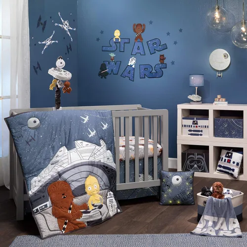 Miniatura 27 de Lambs & Ivy Star Wars The Child Baby Yoda - Juego de ropa de cama para cuna de bebé de 3 piezas Star Wars el niño