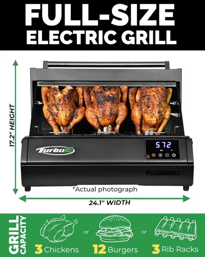 Miniatura 8 de Parrilla eléctrica Turbo E XL, infrarrojo de 1700 W, rejilla de calentamiento y sonda, apto para apartamentos
